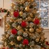 Assorted Colors Velvet Bow Baubles Striped Texture Hanging Bowknot Balls  Holiday Party
