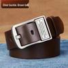 Men's Genuine Leather Vintage Pin Buckle Belt - Fashion Casual Waist Belt for Jeans