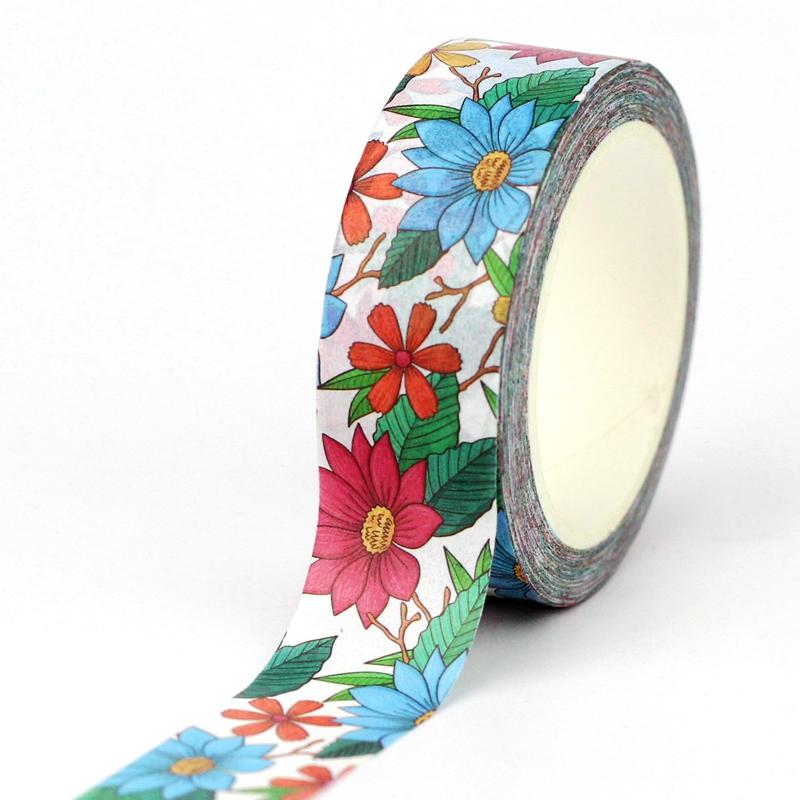 NEW 1PC 10M Deco Flowers Cactus Plants Traditional Tulip Washi Tape Set for Scrapbooking Journaling Masking Tape Cute Stationery