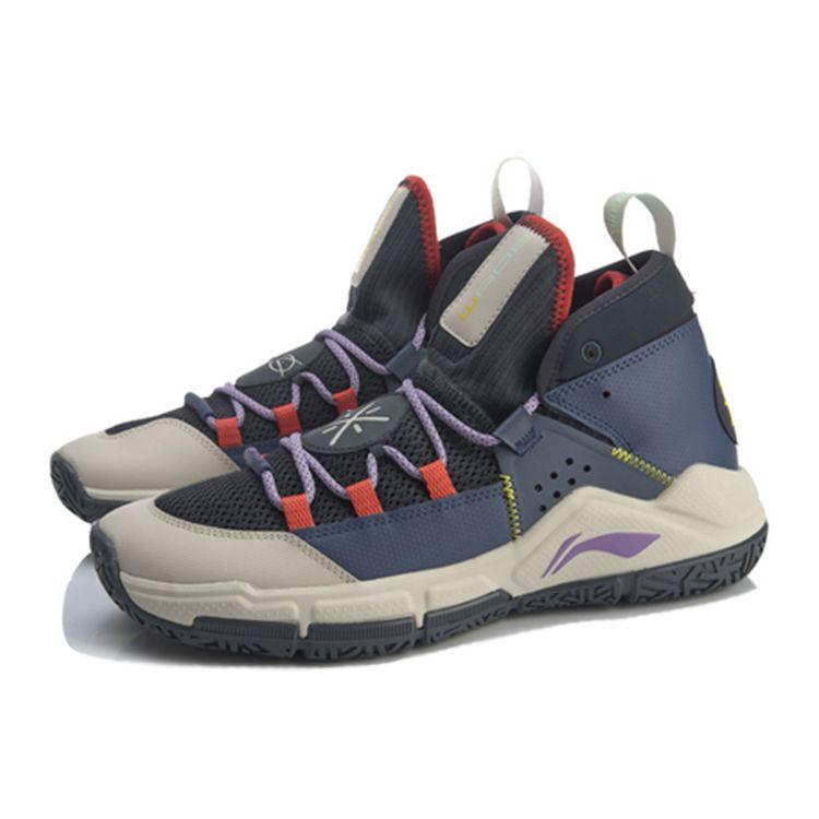 Баскетбольные кроссовки Li Ning All Day 5 с амортизацией, износостойкие, нескользящие, среднего размера, мужские кроссовки, сине-серые ABPQ015-6