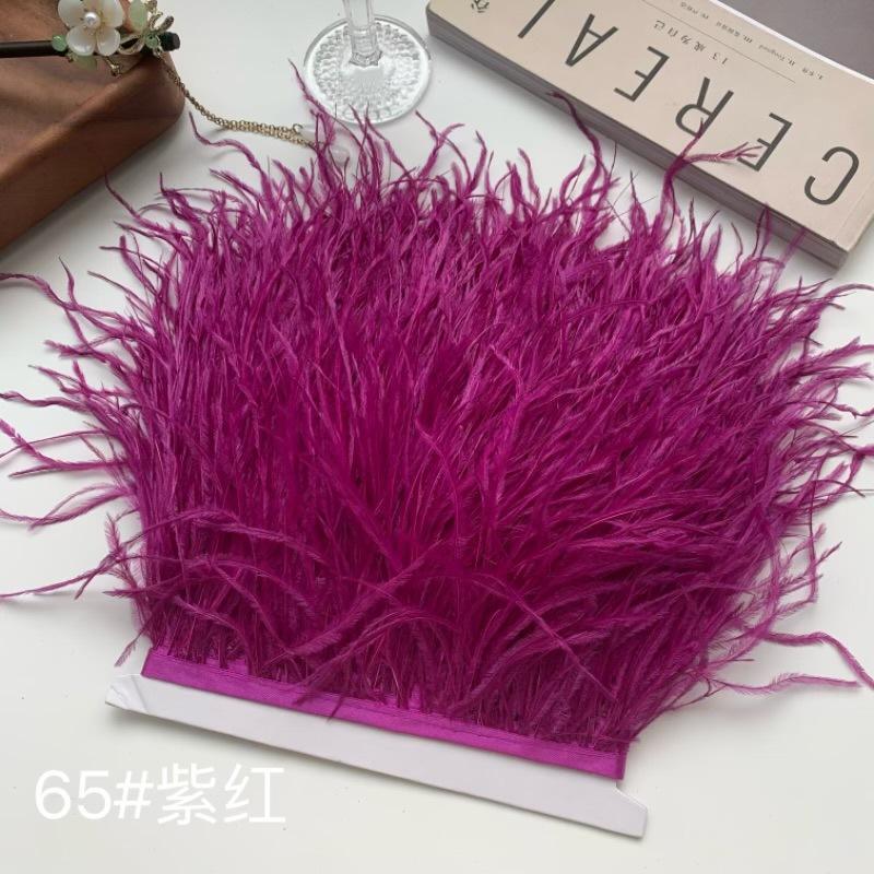 Ткань с отделкой из страусиных перьев 10-15 см Аксессуары для одежды DIY Украшение юбки Декольте платья Манжеты Перья