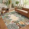 Animal Pattern Floor Carpet Carpet Mat Rug Tropical Jungle Mat with Palm Tree Tiger Bohemian Non-Slip Rug Washable