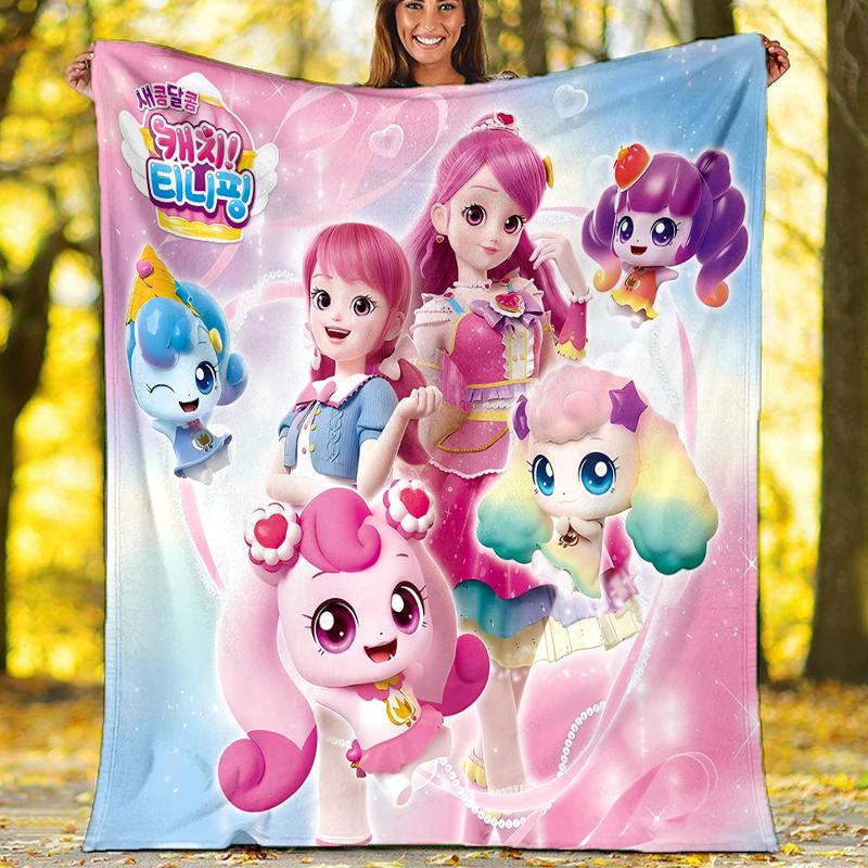 Twinkle Catch Teenieping Theme Printed Blanket - Perfect for Couch, Bed, Travel & Outdoor Use | Machine Washable, Cozy & Durable.