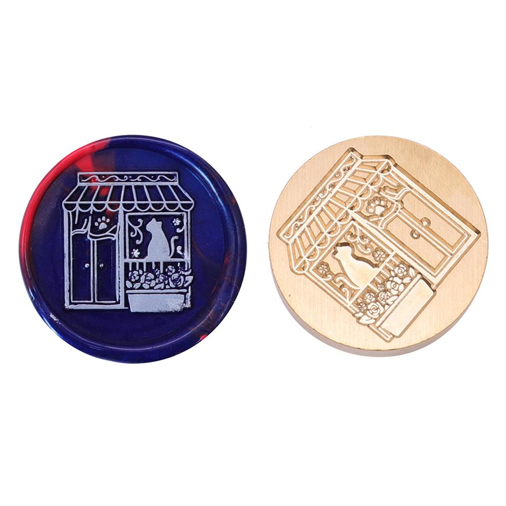 Восковая медная головка с рисунком окна, серия, винтажная ремесленная запечатывающая головка для открыток, конвертов, свадебных приглашений, подарочной упаковки