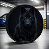 Черный Волк Портрет Чехол на Запаску Прочный Полиэстер Защита Запасного Колеса Парковочный Чехол