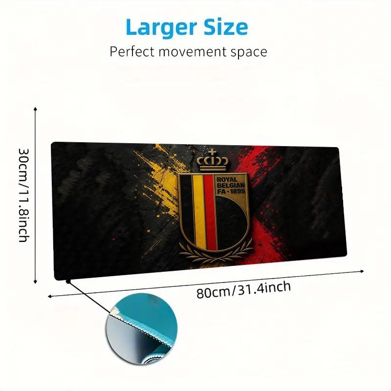 Belgium National Football Team Print Cushion Non-slip Laptop Tablet Big Mousepad XXL Mat Mini PC Playmat With Lock edge