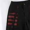 Women's Early Spring New Loose Colour Collision Striped Mesh Splicing Dark Chain Strap Woven Trousers