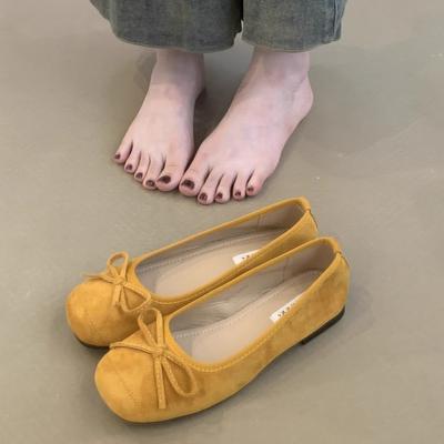 MUKEKe увеличение внутренней высоты мягкая кожа мягкая подошва для девочек корейская версия одинарная обувь женская 2025 не устают ноги квадратный носок мелкий вырез плоская подошва