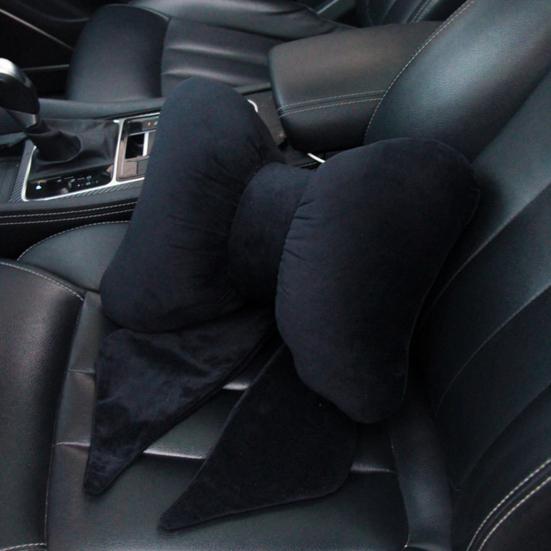 Car Headrest Pillow Vehicle Neck Pillow with Adjustable Strap Easy To Install Ergonomic Bow Neck Support Cushion Waist Pillow