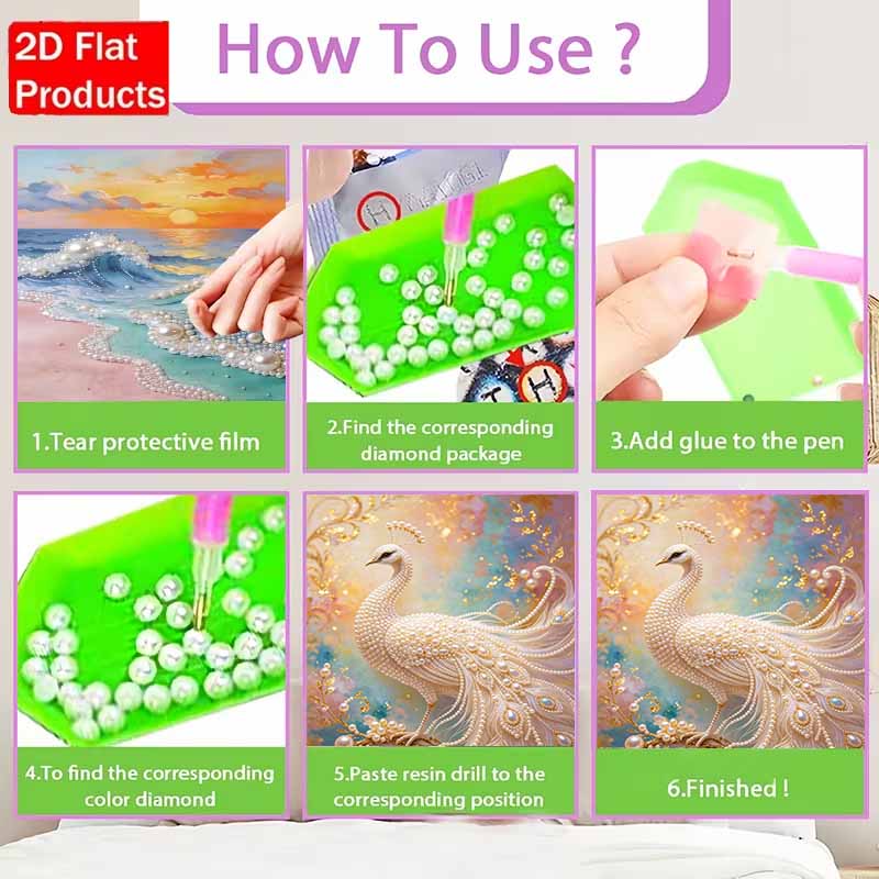 Элегантный Белый Жемчужный Павлин 5D DIY Жемчужная Каменная Арт Алмазная Живопись Набор для Взрослых/Новичков Идеи для Подарков Декор Дома Настенное Искусство Поделка