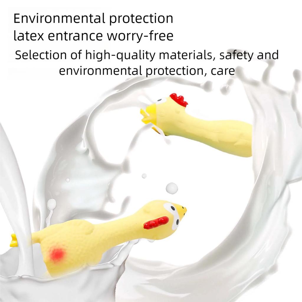 Игрушки для собак издают звук Кудахчущая курица Игрушка для собак Прочный латексный жевательный для мелких и средних пород Интерактивная игра Товары для питомцев Игрушка