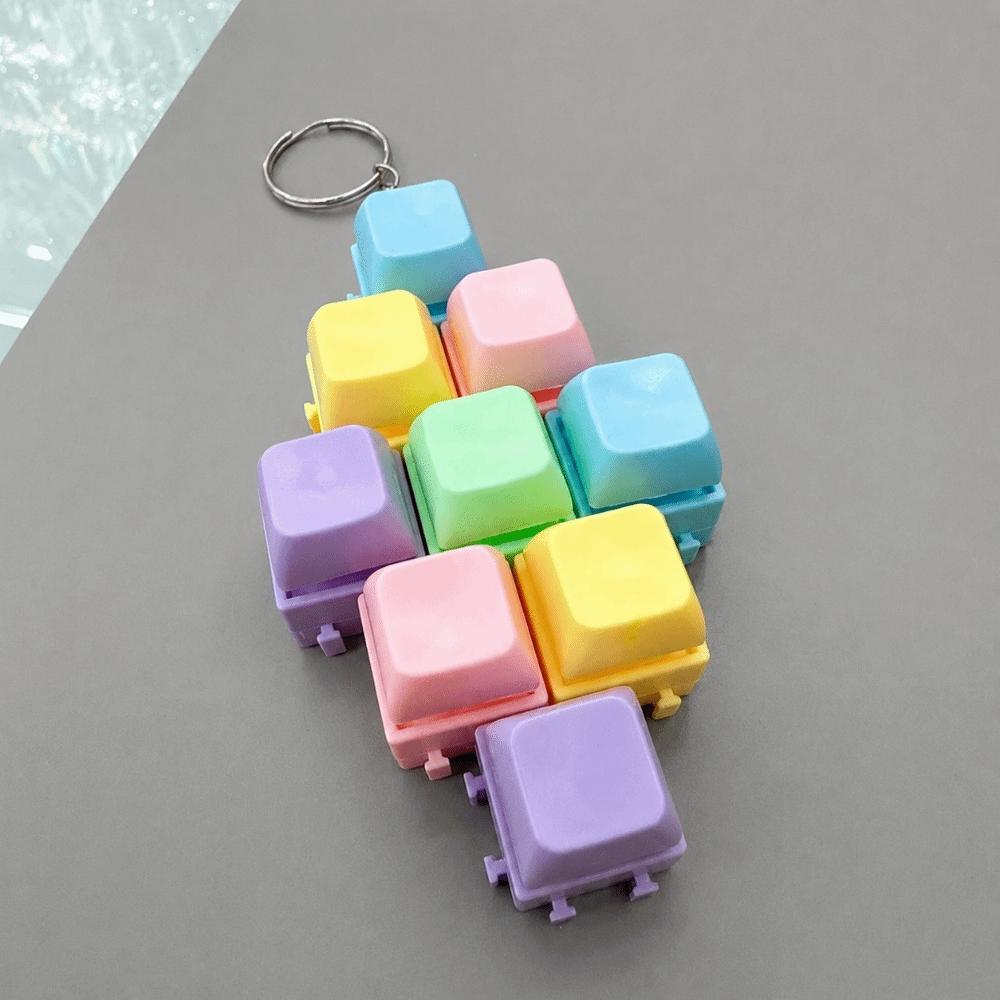 2/3/4/9 Keys Fingertip Keyboard Keychain Keycap Button Stress Relief Toy Stress-relieving