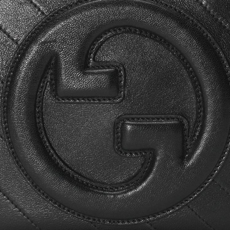 Gucci Blondie Круглая Сумка-кроссбоди на плечо из кожи с двойной молнией G и взаимосвязанным дизайном Женские сумки Черная 744434-1IV0G-1000