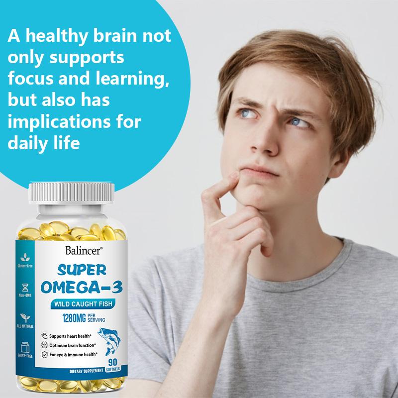 Super Omega-3 Capsules, promote brain health and maintain eye health, 90 capsules