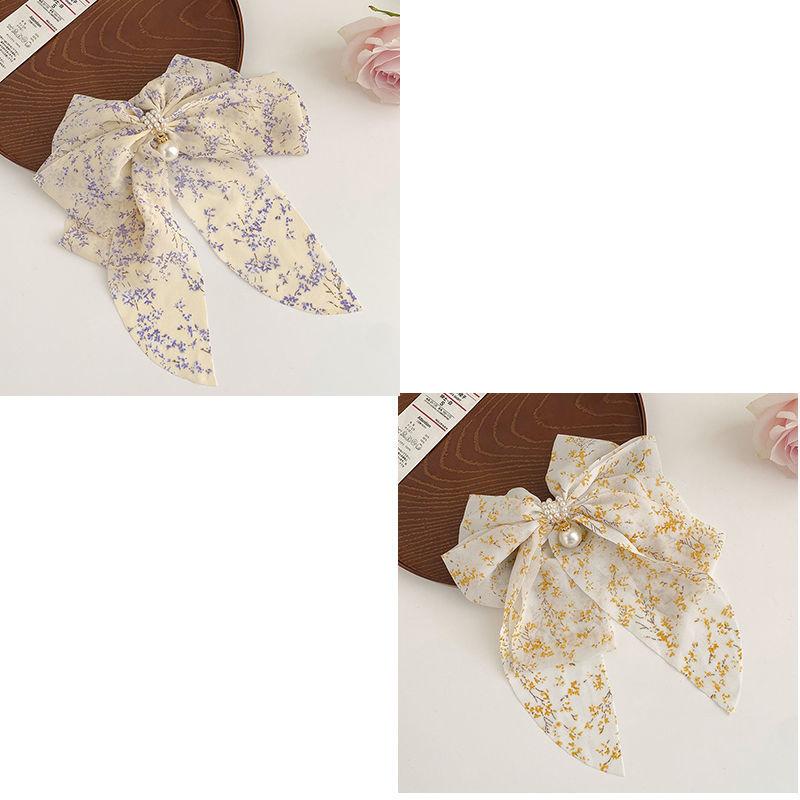 Заколка для волос с цветочным бантом и жемчугом для женщин, аксессуары для волос