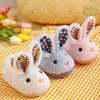 Cute Cartoon Rabbit Furry House Slippers for Girls, Warm Non-Slip Soft Indoor Walking Shoes for Autumn and Winter