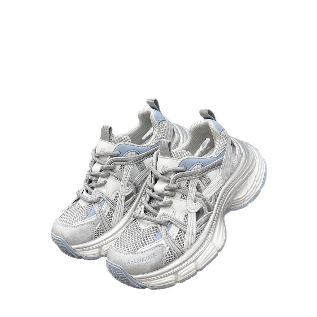 Супер популярные женские кроссовки-папы 2025 лето новый продукт сетка полые дышащие легкие на толстой подошве повседневные спортивные туфли тренд