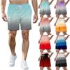 Men's Fashion Printed Sports Shorts Elastic Waistband Pocket Gym Shorts