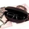 Portable Zippered Eyeglass Case Carabiner Clip Holder,Durable Hard Shell Protective Pouch,Men Women Outdoor Flashlight Storage