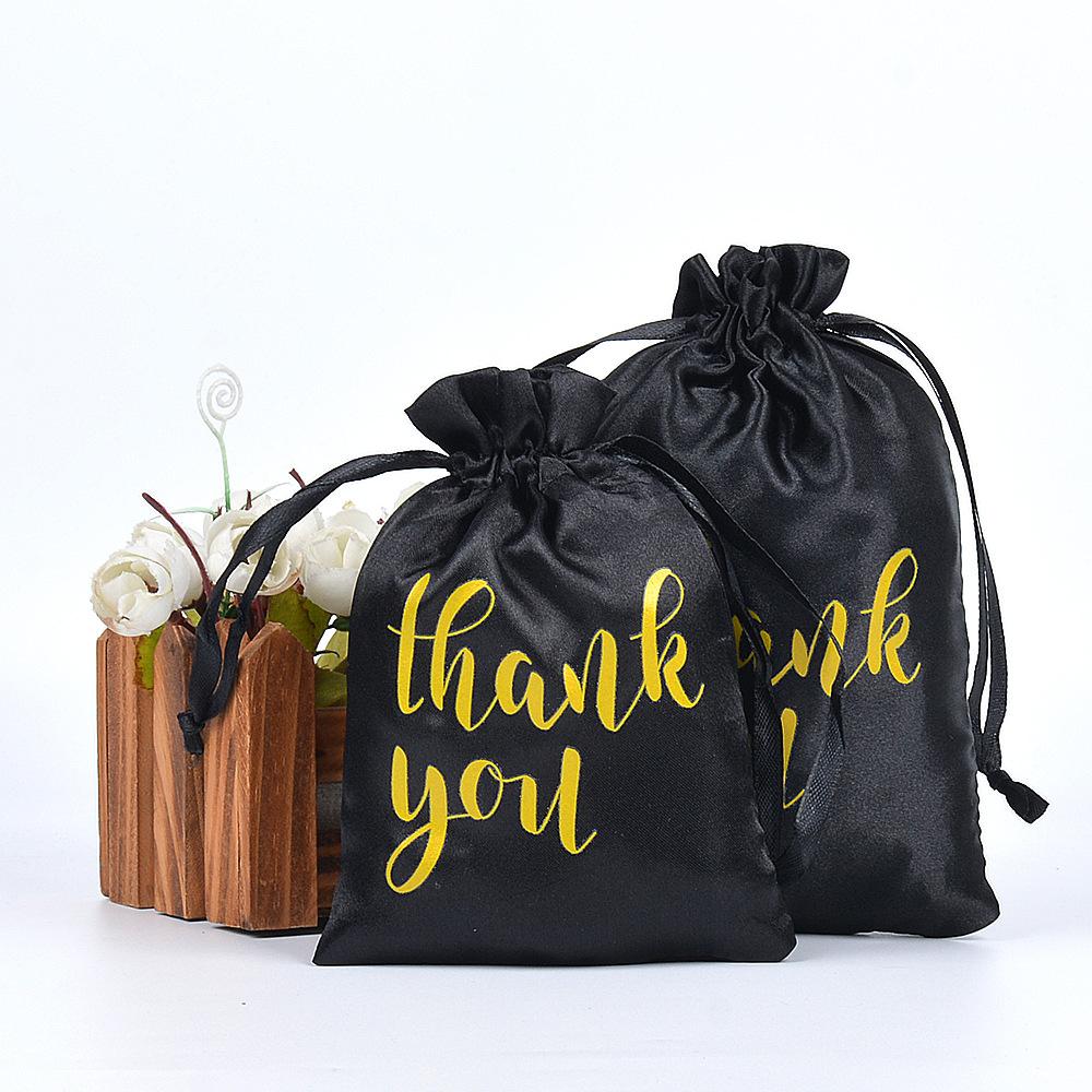 12 шт. Шелковый сегментный цвет Дин День благодарения Подарочный пакет Спасибо Завязки Мешочек для хранения ювелирных изделий Подарочная упаковка для конфет Мешочек на завязках