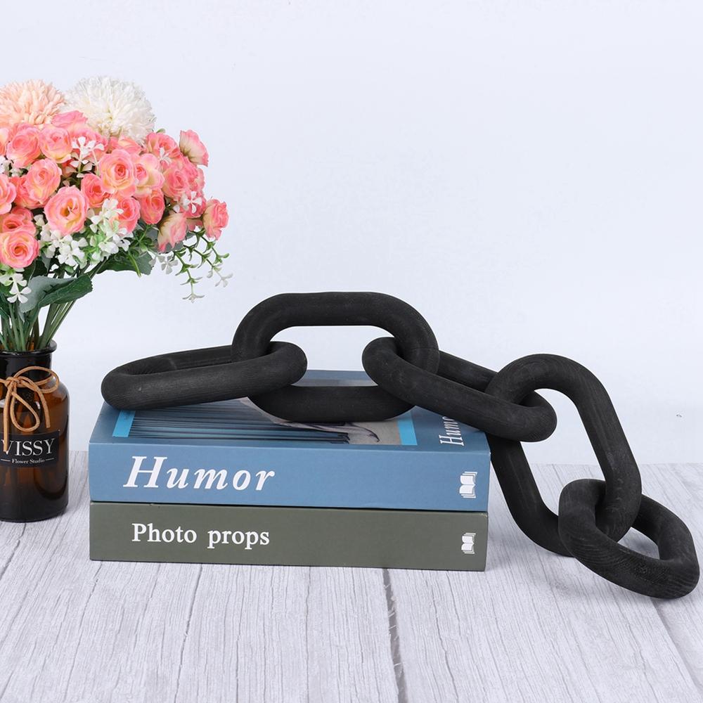 Wood Chain Link Decor Wood Decor Hand Carved Decorative Wood Chain Wind Chimes Hanging Decorations