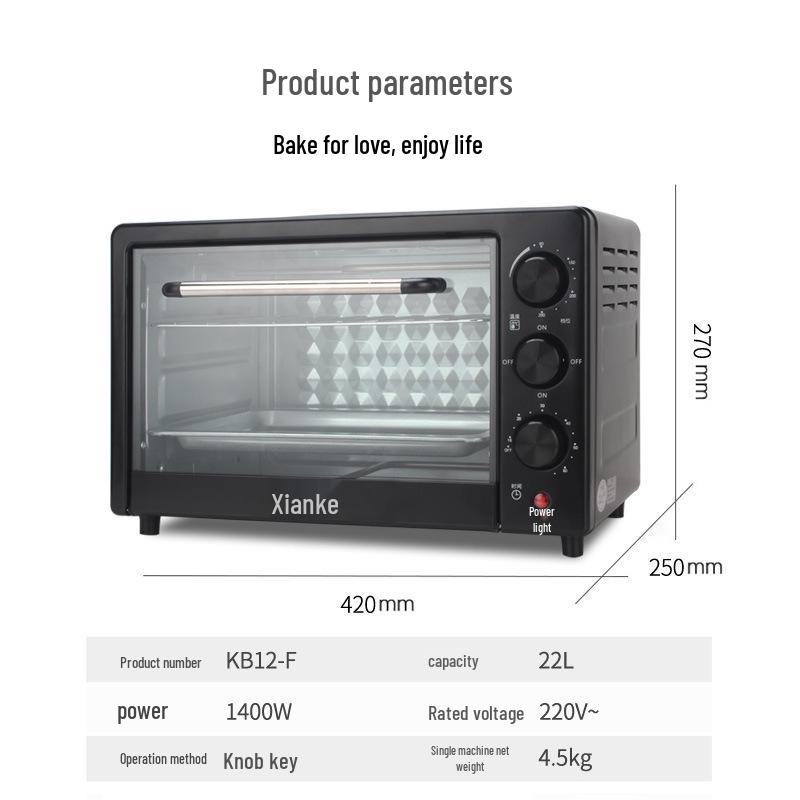 SINKO 22L Electric Countertop Oven: Automatic, Large Capacity, Multifunctional Baking and Cake Oven for Home Use