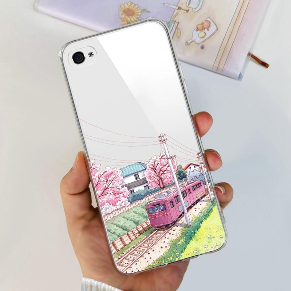Чехол для iPhone 4 4s Милый Кот Динозавр Рисунок Задняя Крышка Для iPhone4 iPhone4s Мягкий Силикон Прозрачный ТПУ Чехлы для Телефона