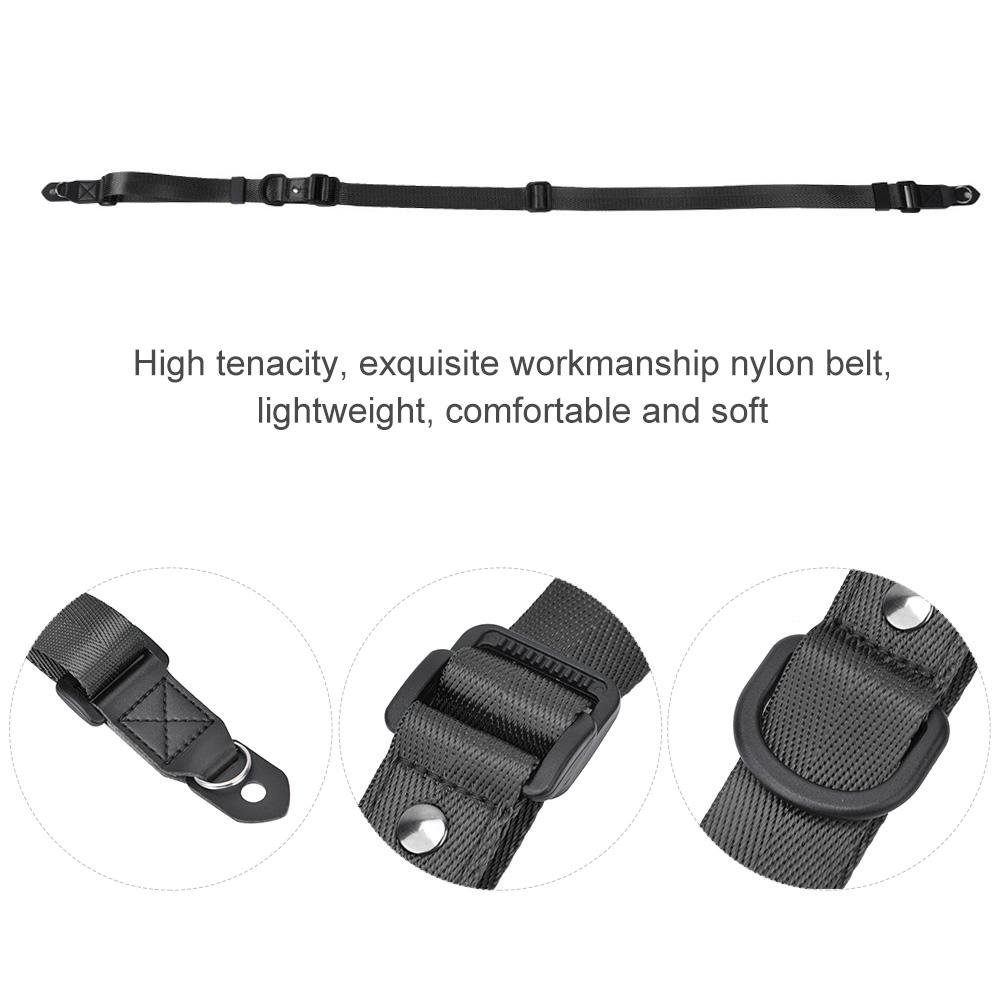 Universal Nylon Quick Adjustable Camera Neck Shoulder Carrying Sling Strap Belt with Metal Ring for DSLR Mirrorless Instant CameraBlack