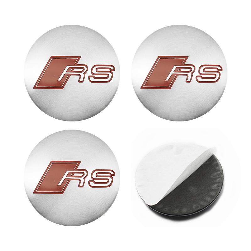 For Audi A5 4Pcs 56mm Car Wheel Hub Cap Center Sticker Emblem Badge Decal Accessories For Audi A1 A3 A4 A5 A6 A7 Q3 Q5 Q7 RS3 RS4 RS5 S3 S4