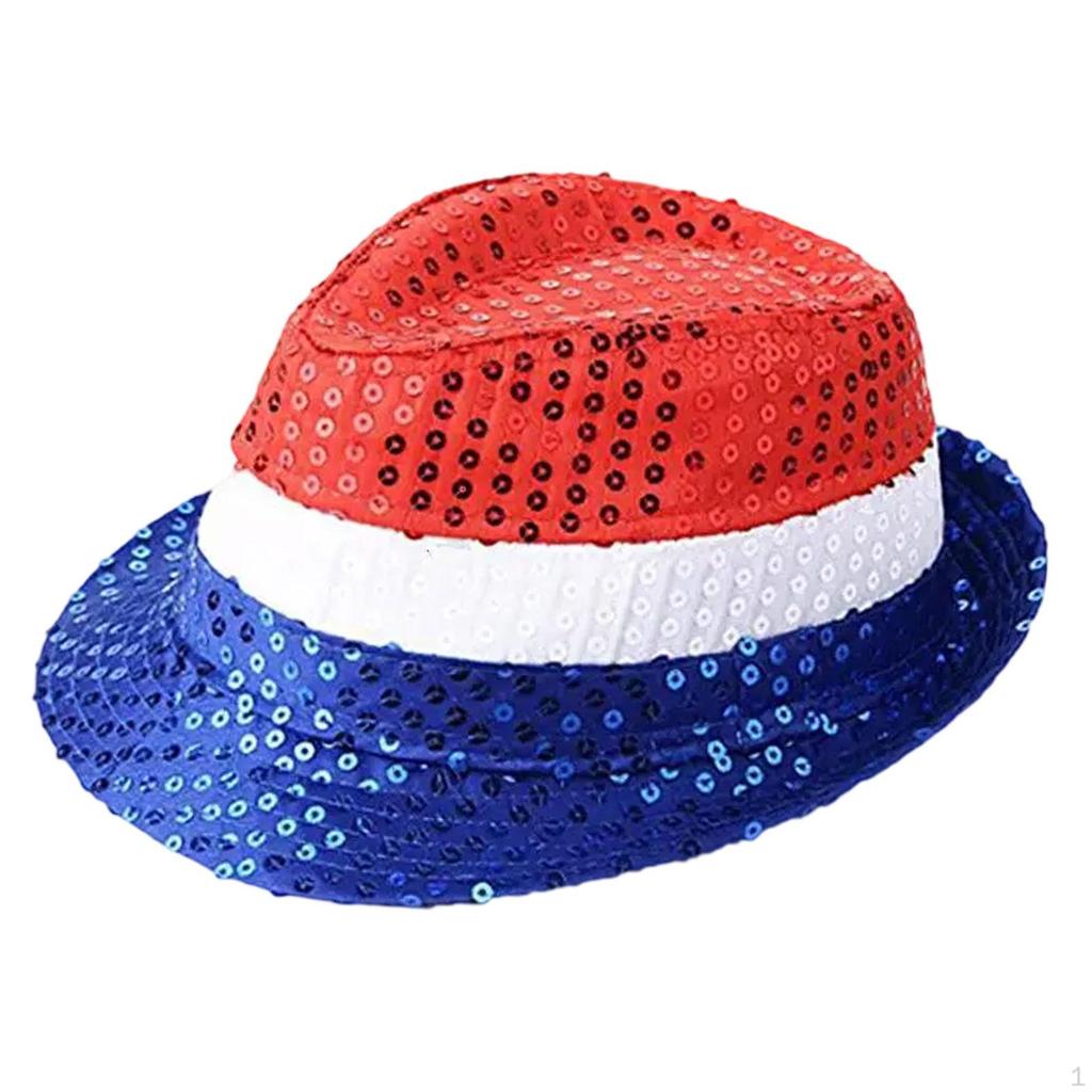 Шляпа на 4 июля, удобная, стильная, блестящая, диско-кепка, веселая, с блестками, фетровая шляпа
