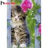 Huacan 5d Алмазная мозаика вышивка крестом кошка картина стразы Алмазная вышивка распродажа Декор для детской комнаты