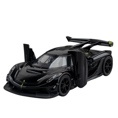Модель игрушечного автомобиля-суперкара Koenigsegg Jesko из сплава в масштабе 1/32 со звуком и светом, ретро-инерционный механизм - Идеальный подарок для детей, аутентичная детализация 111