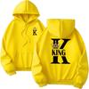Мужские Женские Худи с Принтом Король Королева Толстовки Универсальная Повседневная Парная Одежда Повседневный Пуловер Осень Зима
