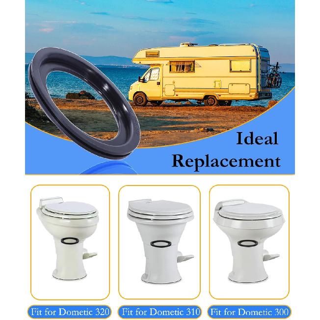 RV Toilet Seal Replacement 2-Pack for Dometic 300/310/320 Toilets, High-Grade Flush Ball Seal Gasket Kit 385311658-Durable Rubber, Easy tallation,