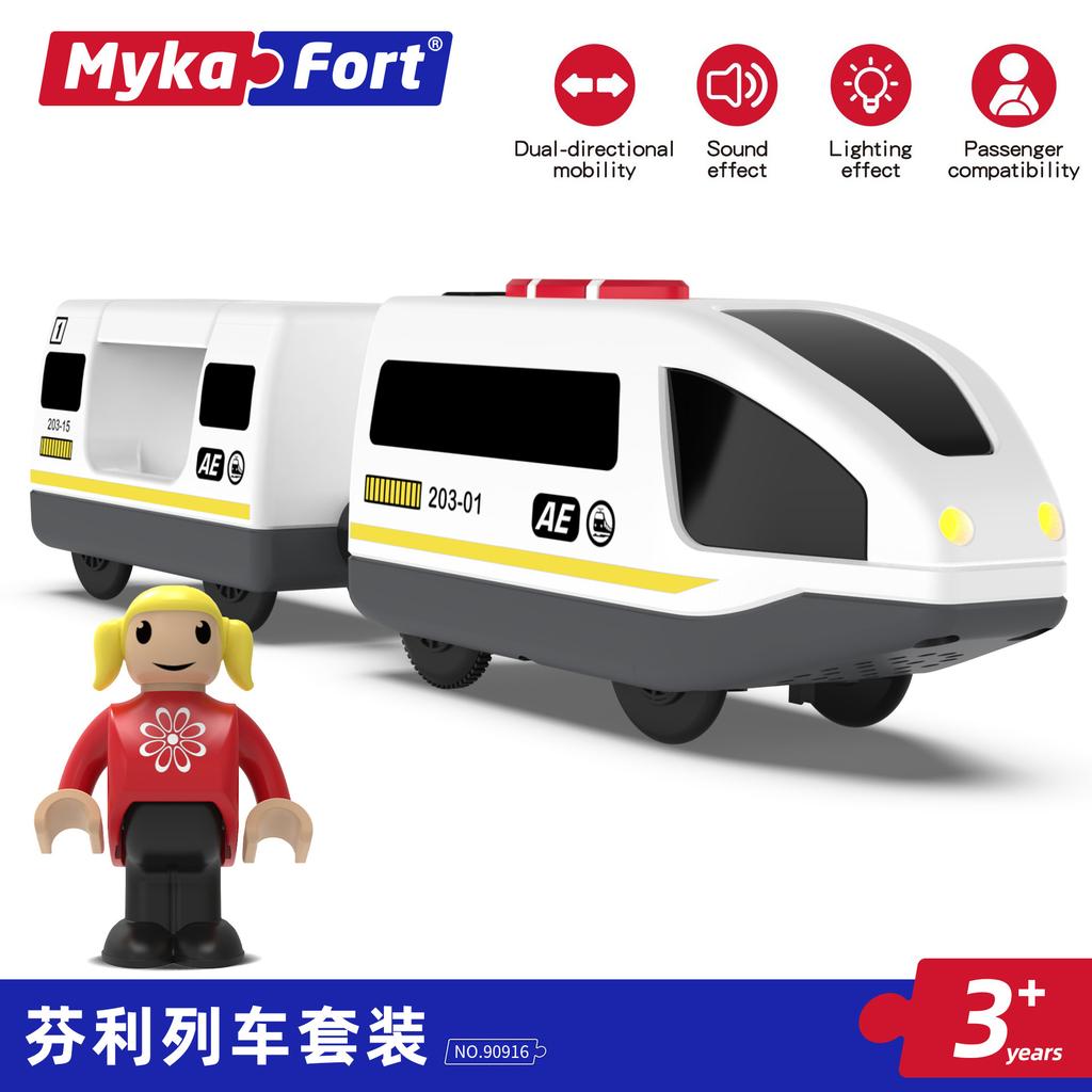 Электрическая железнодорожная машина детские развивающие деревянные трековые игрушки