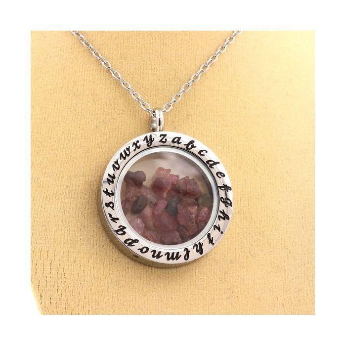 Pierres et Minéraux. Collier Tourmaline multicolore brut. Modèle Alphabet.