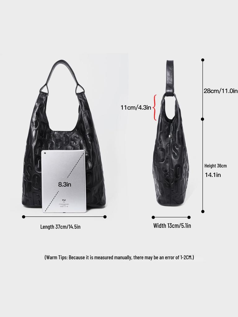 Женская универсальная сумка из натуральной кожи - Модная сумка через плечо и на плечо, Верхний слой коровьей кожи, Большая вместимость