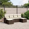 VidaXL Garden Lounge Set with Cushions 6 Pcs, Patio Sofas, Patio Furniture Set, Outdoor Furniture, Brown 3263859