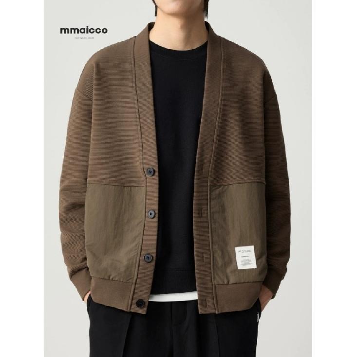 Простой стиль осенний мужской вязаный кардиган для молодежи мужской корейский стиль универсальный осенне-зимний пара серый с отложным воротником свитер пальто