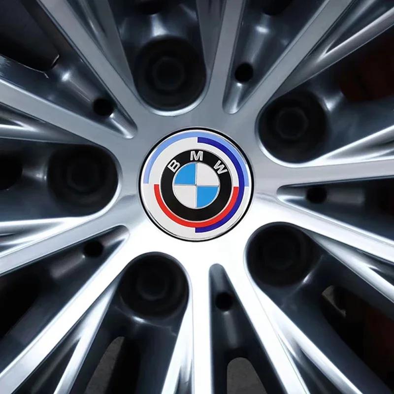 4 шт. 56/68 мм Автомобильные колпаки ступицы Крышка центра колеса автомобиля Колпаки Декоративные аксессуары Значок Эмблема ЛОГОТИП 50-летия BMW