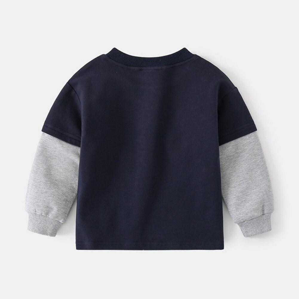 Детская толстовка из двух частей с принтом динозавра, верхняя нижняя рубашка