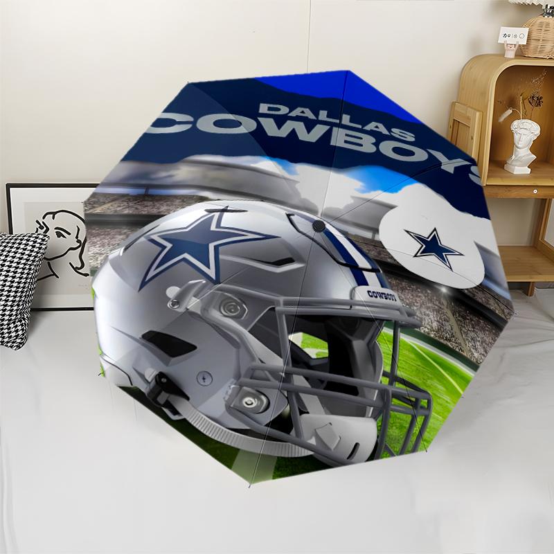 Автоматический зонт с принтом Dallas Cowboys, 8 спиц, железный каркас, пластиковая ручка, подходит для путешествий на свежем воздухе и на каждый день, идеальный подарок