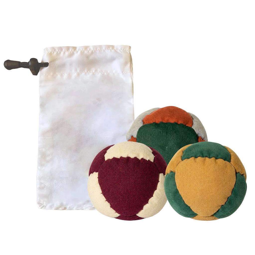 Традиционный набор тканевых футбэгов 6 см, ретро-стиль, мячики Hacky Sack со шнурковой сумкой для хранения, прочный мягкий текстильный материал для тренировки навыков