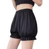 Women's Lolita Bloomers Ice Silk Ruffle Pumpkin Shorts Elastic Waist Security Short Pants Mini Boxers Safety Pants