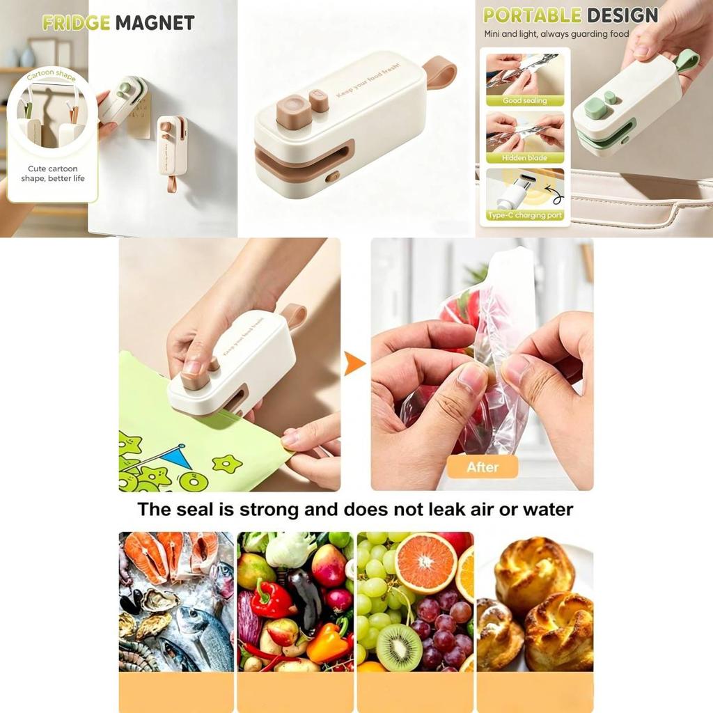 Modern Portable Sealing Machine With Magnetic Charging For Food Freshness And Gift Use