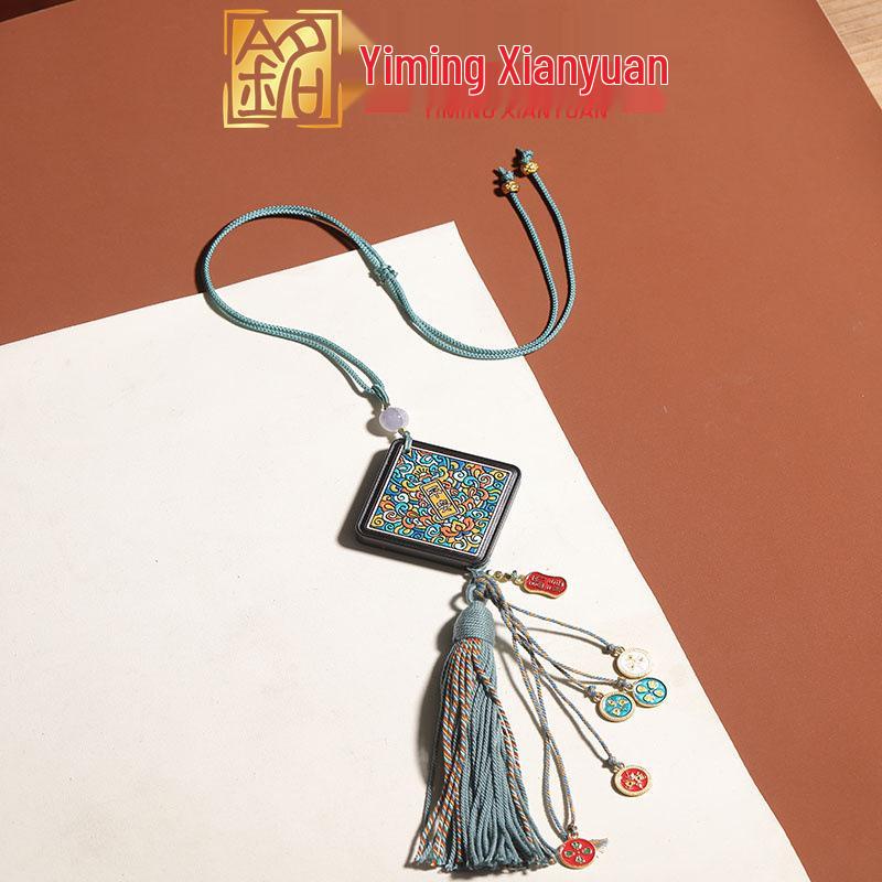 Ebony and Rosewood DIY Painted Tassel Car Pendant: Sandalwood Hanging Ornament Gift