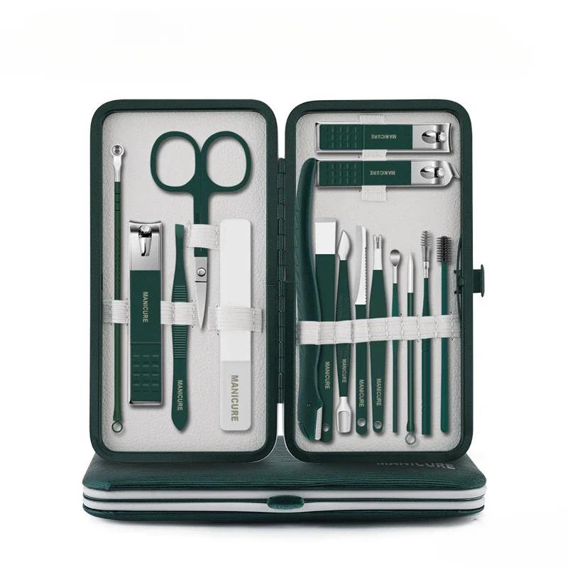 Кусачки для ногтей розовое золото, 23 предмета, диагональный отшелушивающий маникюрный набор из нержавеющей стали, бытовые ложки для ушей, ножницы для мужчин