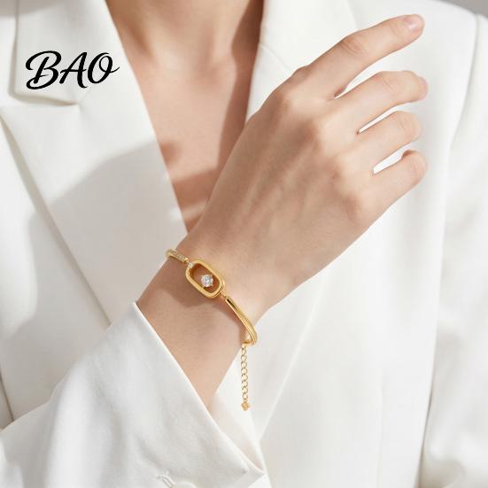 Commuter Style Daily Accessory Sparkly Zircon Bangle Bracelet for Women, Shiny Geometric Rhinestone Sophisticated Banquet Jewelry Adjustable Bracelet,