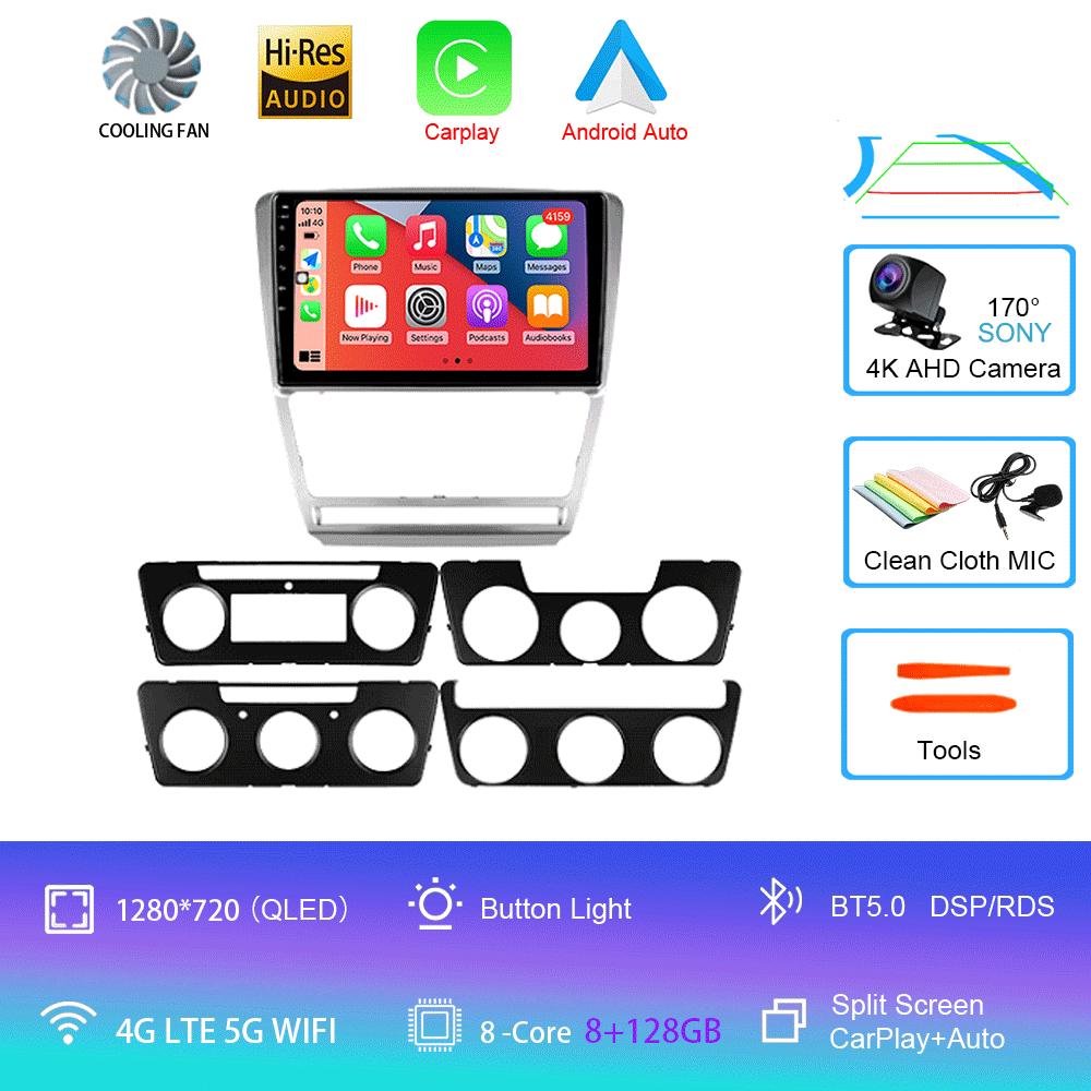 Android 14 Автомобильное радио для Skoda Octavia 2 A5 2008 - 2013 Мультимедийный видеоплеер Навигация стерео GPS Нет 2din 2 din dvd