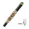 Jinhao Dragon Винтажная Роскошная Каллиграфическая Ручка Перьевая Ручка Изогнутое Перо Полностью Металлическая Серебристая и Черная Резьба для Искусства Офиса Подарок